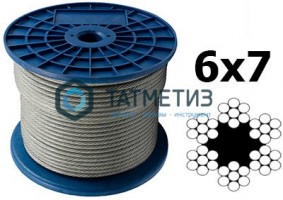 Трос стальной оц.10 мм DIN 3055 (100 м/бух) ТК | «ТАТМЕТИЗ» Трос стальной оц.10 мм DIN 3055 (100 м/бух) ТК - магазин крепежа «ТАТМЕТИЗ»