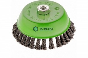 Щетка для УШМ чашка 150 мм, М14, крученая проволока 0,5 мм// Сибртех -  магазин крепежа «ТАТМЕТИЗ»