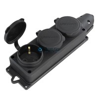 Колодка удлинителя 3-м с/з, каучук "КОМПАКТ" однофазная с заглушками UNIVersal 1323 -  магазин крепежа «ТАТМЕТИЗ»