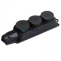 Колодка удлинителя 3-м с/з, каучук ОМЕГА IP44 защ. крышка IEK -  магазин крепежа «ТАТМЕТИЗ»