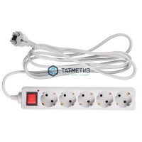 Удлинитель с сет.фильтром 5 х 3м с/з, 7А IP20  ПВС3*0,75 BURO 354124 -  магазин крепежа «ТАТМЕТИЗ»