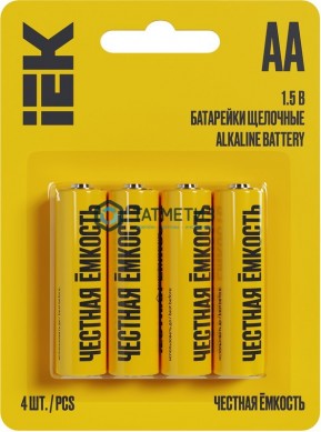 Батарейка алкалиновая тип AA / LR6 1.5В ( 4 шт/уп ) IEK -  магазин крепежа «ТАТМЕТИЗ»