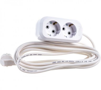 Удлинитель бытовой 2х5м с/з, 13А,  IP20 Е-302 ПВС 3х1 АБС-пластик UNIVersal -  магазин крепежа «ТАТМЕТИЗ»