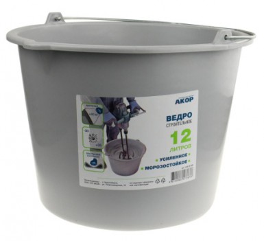 Ведро пластиковое 12л, гибкое, ударопрочное, АКОР "Мастер" -  магазин крепежа «ТАТМЕТИЗ»